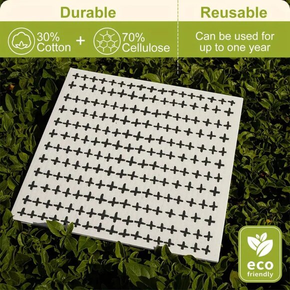 NEW Set of 6 Swedish Dishcloths - Modern Doodle Design, Reusable, Sustainable - Picture 2 of 5